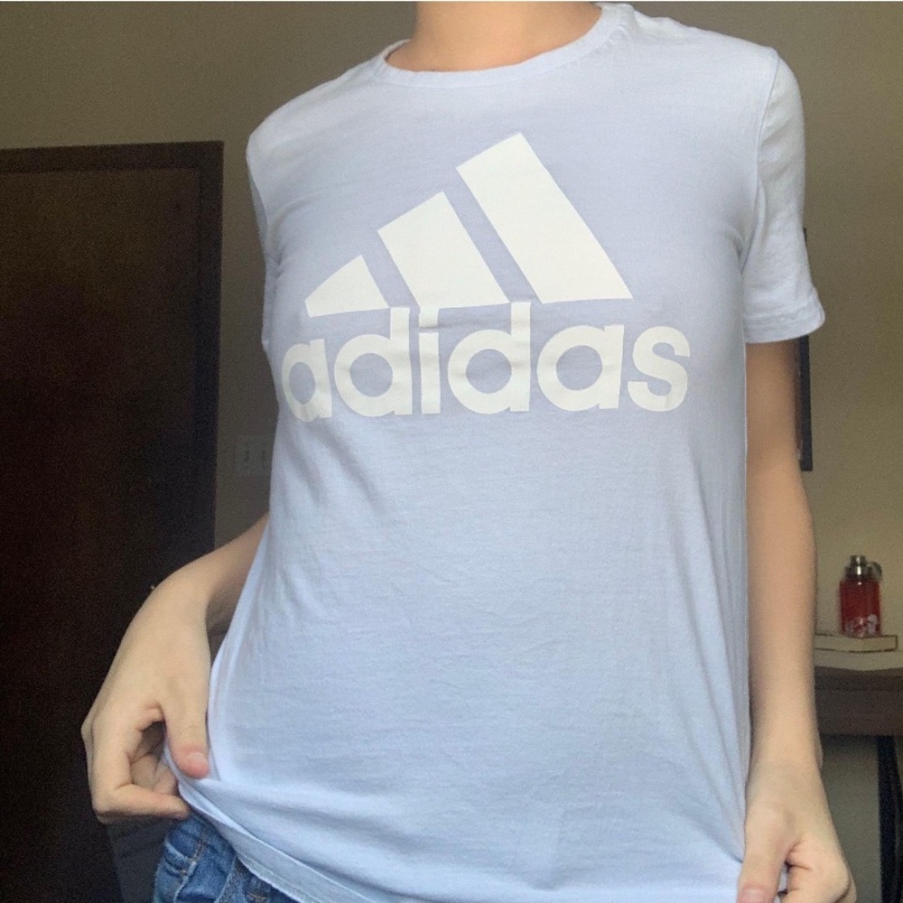 Adidas light blue tee